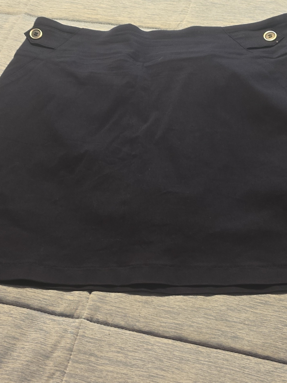 Soho Black Women's Skort with Metal Button Accents